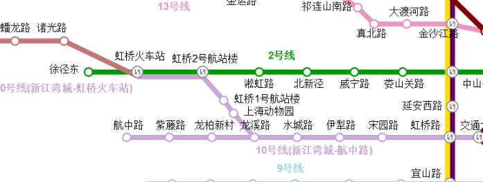 请问上海地铁二号线到虹桥机场t1还是t2的谢谢