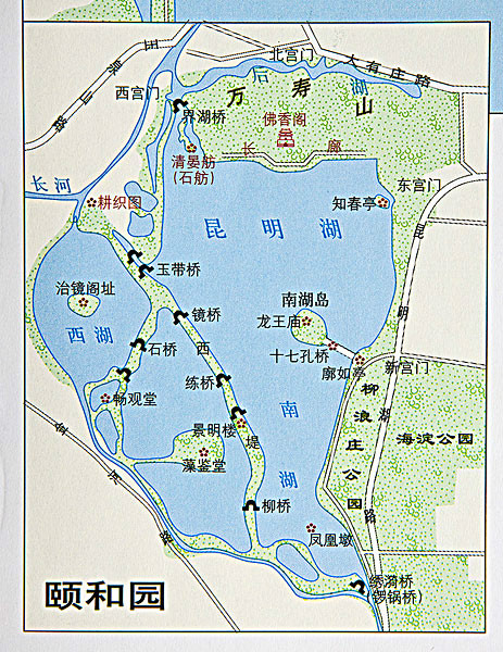 颐和园地图,北京颐和园旅游地图